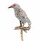 Victorien - Épingle à cravate corbeau en or rouge, argent, diamants et rubis 58 Facettes 22283-0088