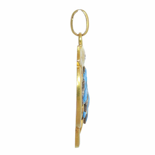 Art Nouveau - Pendentif en or jaune, émail et diamant 58 Facettes 26065-0291