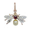 Victorien - Pendentif insecte en or rouge, argent, diamants et perle 58 Facettes 26079-0303