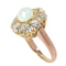 51 Bague victorienne en or jaune et rouge, perle et diamants 58 Facettes 26085-0085