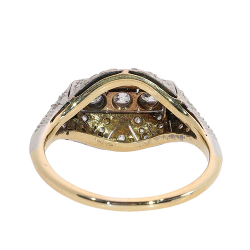 52 Art déco - Bague en or jaune, platine, diamants et onyx 58 Facettes 26085-0110