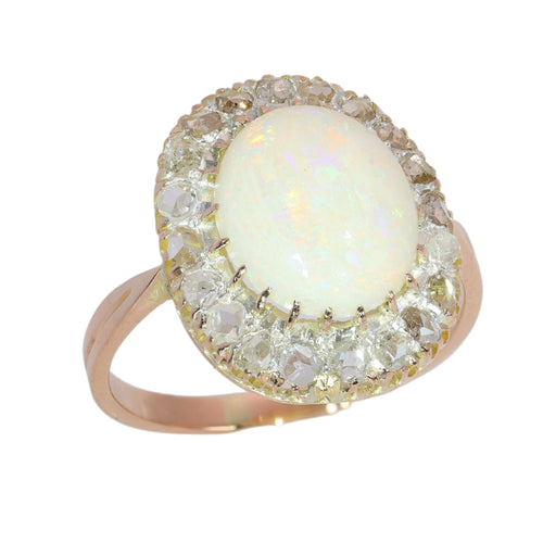 57 Bague victorienne tardive en or rouge, opale et diamants 58 Facettes 26089-0321