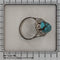 52 Bague vintage en or blanc 18 ct, turquoise et diamants 58 Facettes 26089-0331