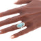 52 Bague vintage en or blanc 18 ct, turquoise et diamants 58 Facettes 26089-0331