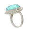 52 Bague vintage en or blanc 18 ct, turquoise et diamants 58 Facettes 26089-0331