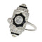 50 Art déco - Bague en or blanc, diamants et onyx 58 Facettes 26089-0350