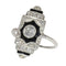 50 Art déco - Bague en or blanc, diamants et onyx 58 Facettes 26089-0350