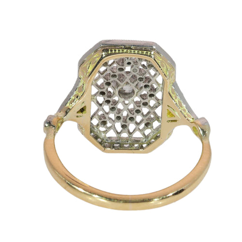 51 Bague édouardienne en or jaune, platine et diamants taille ancienne 58 Facettes 26089-0352