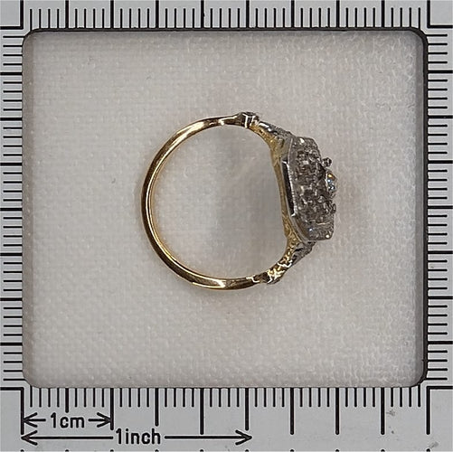 51 Bague édouardienne en or jaune, platine et diamants taille ancienne 58 Facettes 26089-0352