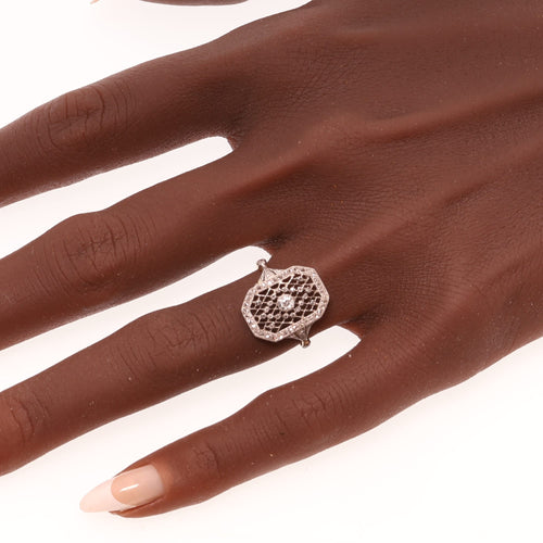 51 Bague édouardienne en or jaune, platine et diamants taille ancienne 58 Facettes 26089-0352