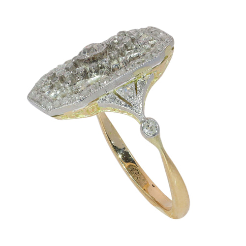 51 Bague édouardienne en or jaune, platine et diamants taille ancienne 58 Facettes 26089-0352