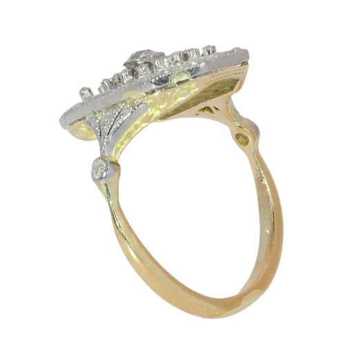 51 Bague édouardienne en or jaune, platine et diamants taille ancienne 58 Facettes 26089-0352
