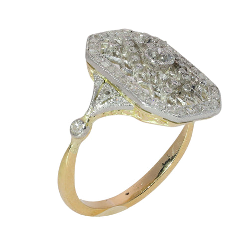 51 Bague édouardienne en or jaune, platine et diamants taille ancienne 58 Facettes 26089-0352