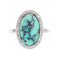 58 Bague architecturale en platine avec turquoise et diamants, vers 1950 58 Facettes 26089-0384