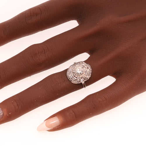 51 Art déco - Bague vers 1930 en platine et diamants 58 Facettes 26089-0385