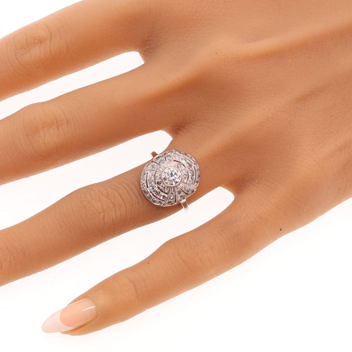 51 Art déco - Bague vers 1930 en platine et diamants 58 Facettes 26089-0385