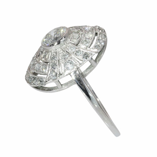 51 Art déco - Bague vers 1930 en platine et diamants 58 Facettes 26089-0385
