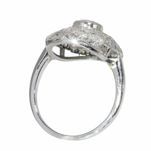 51 Art déco - Bague vers 1930 en platine et diamants 58 Facettes 26089-0385