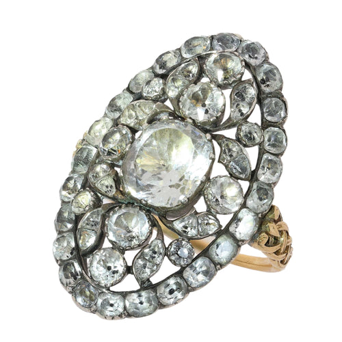 57 Bague portugaise XVIIIe en or jaune, argent et pierres Minas Novas 58 Facettes 26089-0388