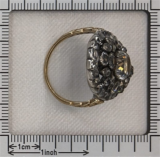 57 Bague portugaise XVIIIe en or jaune, argent et pierres Minas Novas 58 Facettes 26089-0388
