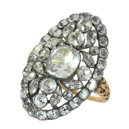 57 Bague portugaise XVIIIe en or jaune, argent et pierres Minas Novas 58 Facettes 26089-0388