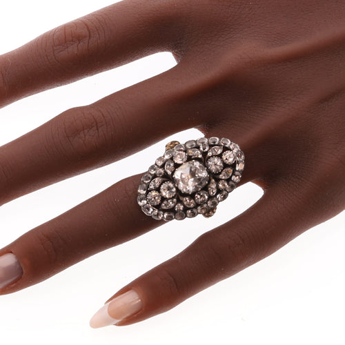 57 Bague portugaise XVIIIe en or jaune, argent et pierres Minas Novas 58 Facettes 26089-0388