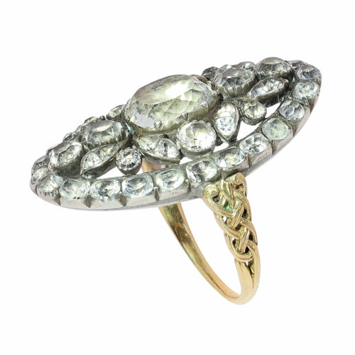 57 Bague portugaise XVIIIe en or jaune, argent et pierres Minas Novas 58 Facettes 26089-0388