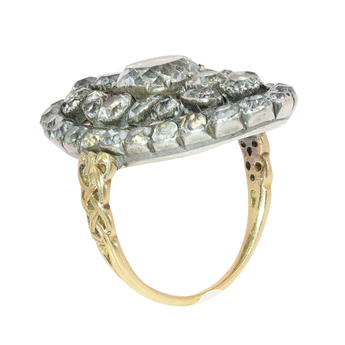 57 Bague portugaise XVIIIe en or jaune, argent et pierres Minas Novas 58 Facettes 26089-0388
