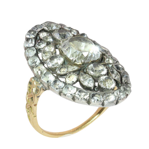 57 Bague portugaise XVIIIe en or jaune, argent et pierres Minas Novas 58 Facettes 26089-0388