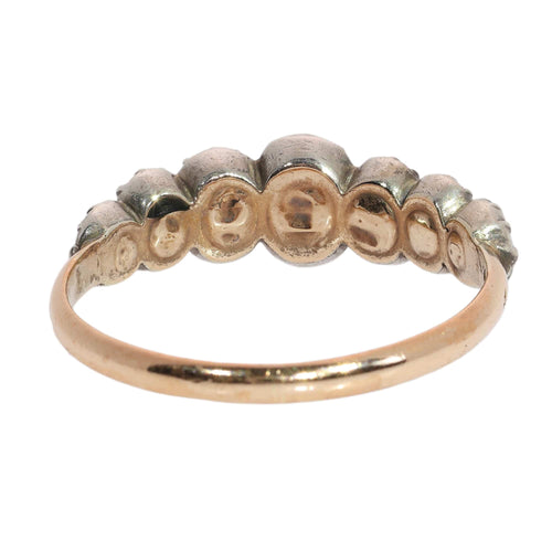 63 Bague géorgienne belge en or rouge, argent et diamants 58 Facettes 26089-0392