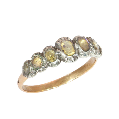 63 Bague géorgienne belge en or rouge, argent et diamants 58 Facettes 26089-0392