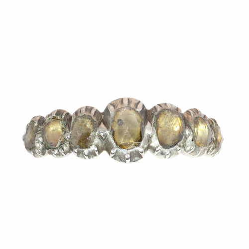 63 Bague géorgienne belge en or rouge, argent et diamants 58 Facettes 26089-0392