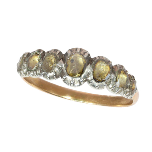 63 Bague géorgienne belge en or rouge, argent et diamants 58 Facettes 26089-0392