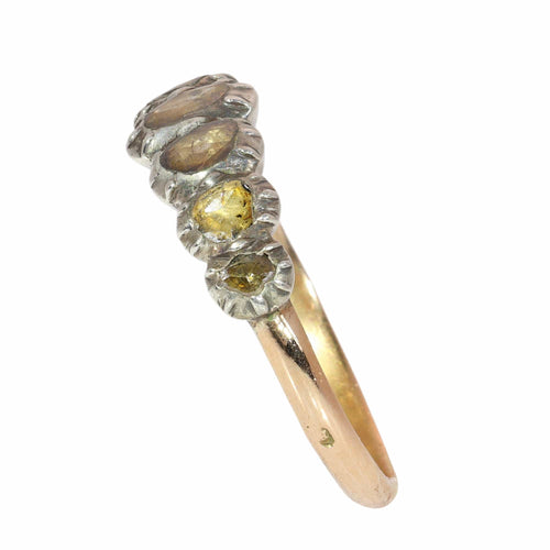 63 Bague géorgienne belge en or rouge, argent et diamants 58 Facettes 26089-0392