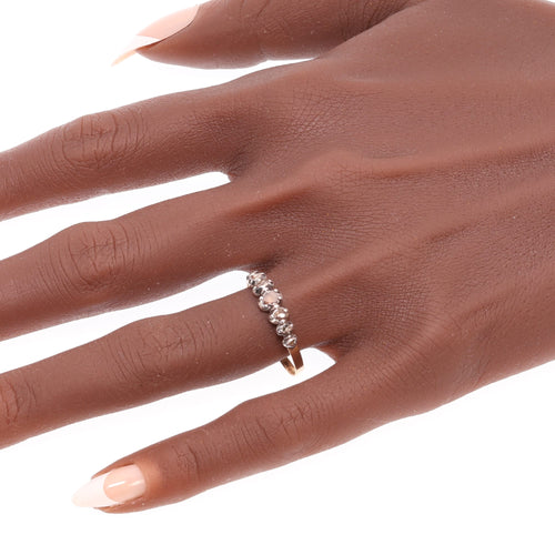 66 Bague géorgienne belge en or rouge 18 ct, argent et diamants 58 Facettes 26090-0181