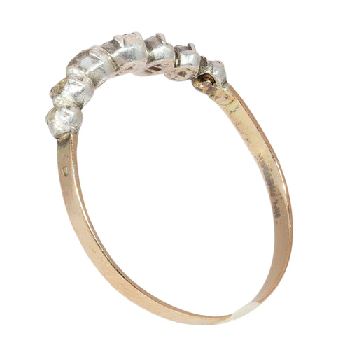 66 Bague géorgienne belge en or rouge 18 ct, argent et diamants 58 Facettes 26090-0181