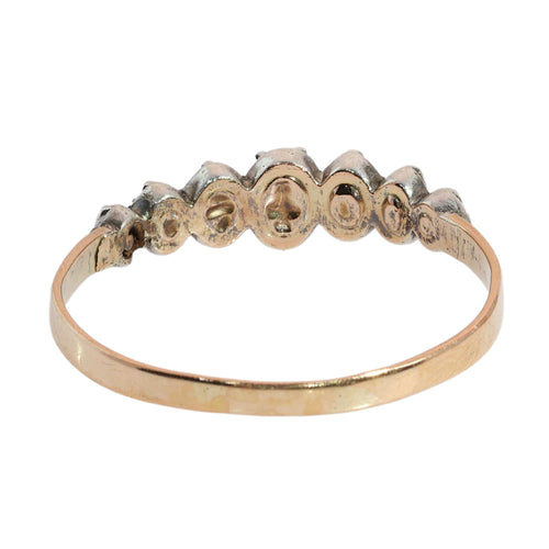 66 Bague géorgienne belge en or rouge 18 ct, argent et diamants 58 Facettes 26090-0181