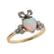 50 Belle Époque - Bague cœur en or jaune, opale et diamants 58 Facettes 26090-0194