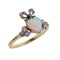 50 Belle Époque - Bague cœur en or jaune, opale et diamants 58 Facettes 26090-0194