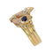 61 Bague triple serpent en or jaune, rubis, saphir et diamant 58 Facettes 26106-0234