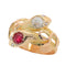 60 Bague serpents victorienne en or jaune, diamant, rubis et perles 58 Facettes 26106-0268