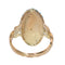 55 Bague victorienne lettre E en or jaune, turquoises et perles 58 Facettes 26106-0420
