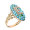 55 Bague victorienne lettre E en or jaune, turquoises et perles 58 Facettes 26106-0420