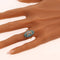 55 Bague victorienne lettre E en or jaune, turquoises et perles 58 Facettes 26106-0420