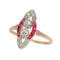 53 Bague Art déco en or rose 18K, diamants et rubis 58 Facettes 26106-0424