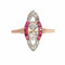 53 Bague Art déco en or rose 18K, diamants et rubis 58 Facettes 26106-0424