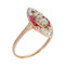 53 Bague Art déco en or rose 18K, diamants et rubis 58 Facettes 26106-0424