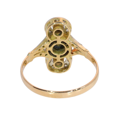 54 Belle Époque-Art déco - Bague en or jaune, perle, rubis et diamants 58 Facettes 26106-0425