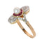 54 Belle Époque-Art déco - Bague en or jaune, perle, rubis et diamants 58 Facettes 26106-0425