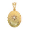 Pendentif porte-photo victorien en or jaune 18K, diamants et perles 58 Facettes 26106-0437